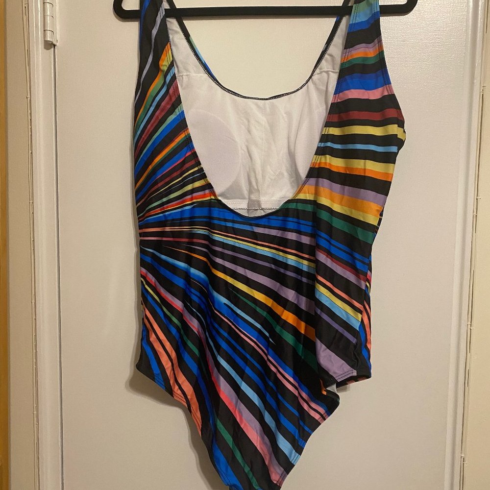 Multicolor striped swimsuit